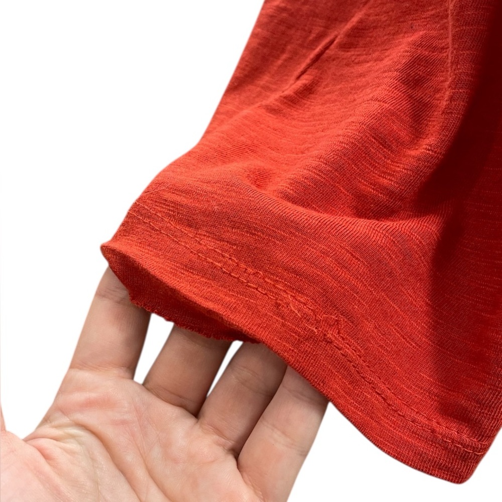 Boden Ruffle Trim Detail Jersey Mini Dress Tomato Red Cotton Blend High Neck 10R - Picture 9 of 10